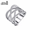 2020 Cocktail Party Finger Ring Trendy Silver/Rose Gold Color Cubic Zircon Rings Jewelry for Women Wedding DR85