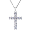 Effie Queen Cross Pendant Necklace Silver Color for Women's Clothing &amp; Accessories Crystal Necklace Jewelry Gift WN56