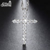 Effie Queen Cross Pendant Necklace Silver Color for Women's Clothing &amp; Accessories Crystal Necklace Jewelry Gift WN56