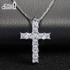Effie Queen Cross Pendant Necklace Silver Color for Women's Clothing &amp; Accessories Crystal Necklace Jewelry Gift WN56