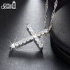 Effie Queen Cross Pendant Necklace Silver Color for Women's Clothing &amp; Accessories Crystal Necklace Jewelry Gift WN56