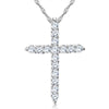 Effie Queen Cross Pendant Necklace Silver Color for Women's Clothing &amp; Accessories Crystal Necklace Jewelry Gift WN56