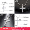 Effie Queen Cross Pendant Necklace Silver Color for Women's Clothing &amp; Accessories Crystal Necklace Jewelry Gift WN56