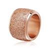 Silver/Rose Gold Color Stainless Steel Rings 16mm Frosting Surface Big Wedding Band Party Ring for Women IR73