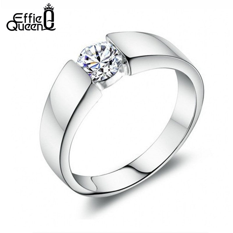 Unisex New Fashion Charm Brand Design Lady Wedding Zircon Ring High Quality Men Women Wedding Rings DR03