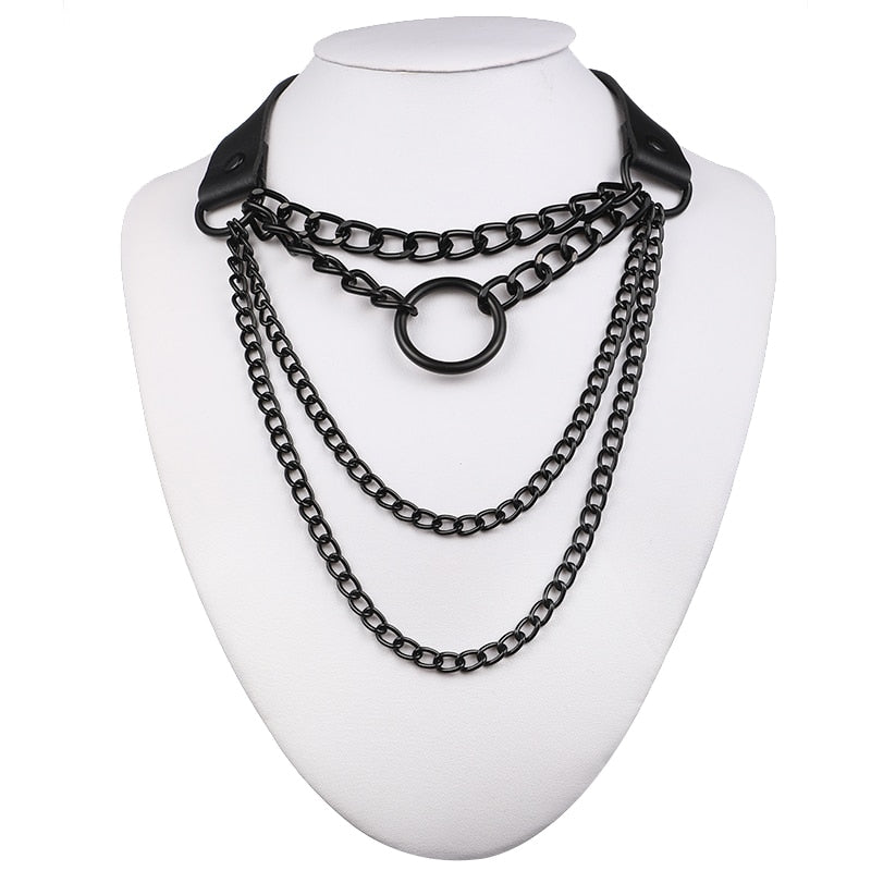 Aesthetic Women's Chain Necklace With Lock in form heart / Gothic Emo  Grunge Pendants