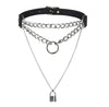 Egirl Choker Collar Lock Gothic Necklace Punk Goth Jewelry  Harajuku Style Black Chocker  Emo Grunge Aesthetic Accessories