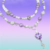 Egirl Vintage Purple Heart Pearl Crystal Totem Pendant Choker Necklaces for Women Harajuku 2021 Trend Chains Choker Y2K Jewelry