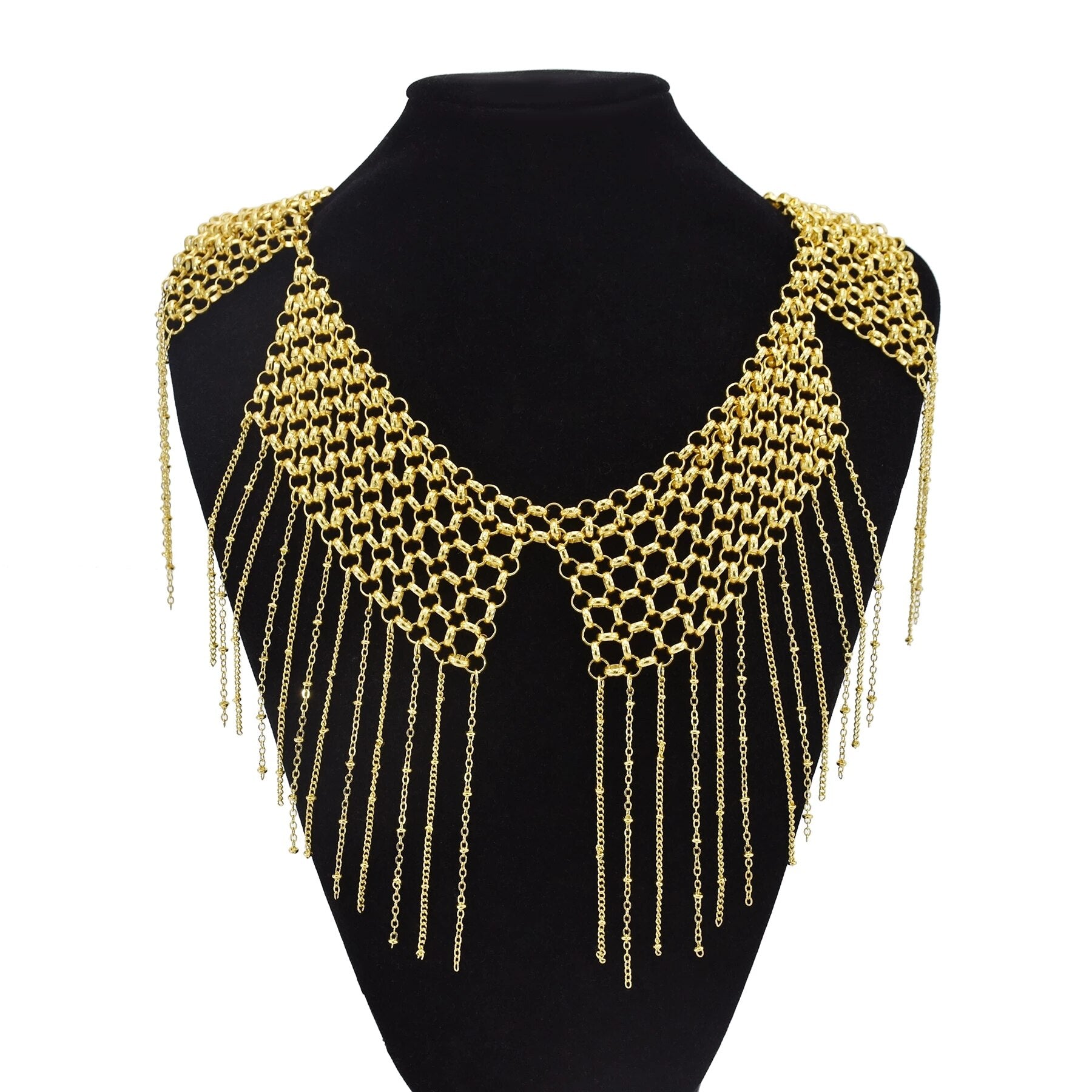 Egypt Indian Gold Alloy Choker Necklaces for Women Bohemian Big Long Tassel Tribal African Collar Necklace Party Jewelry Gift