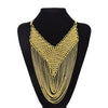 Egypt Indian Gold Alloy Choker Necklaces for Women Bohemian Big Long Tassel Tribal African Collar Necklace Party Jewelry Gift