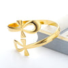 Egyptian Double Cross Bangle Bracelet for Women Stainless Steel Ankh Life Symbol Bracelets Bangles Vintage Couple Jewerly BFF