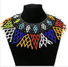 Egyptian Ethnic Bead Bib Collar Neck African Multicolors Beaded Tassel Choker Necklace Statement Maxi Jewelry Tribal Halloween