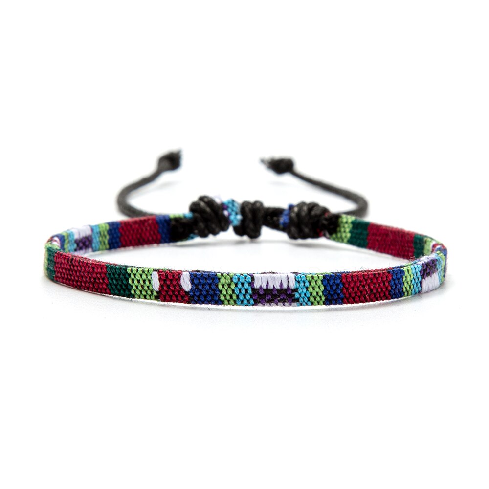 Eif Dock Handmade Bohemian Friendship Bracelet Ethnic Colorful Rope Chain Adjustable Bracelet For Women Beach Party Gift
