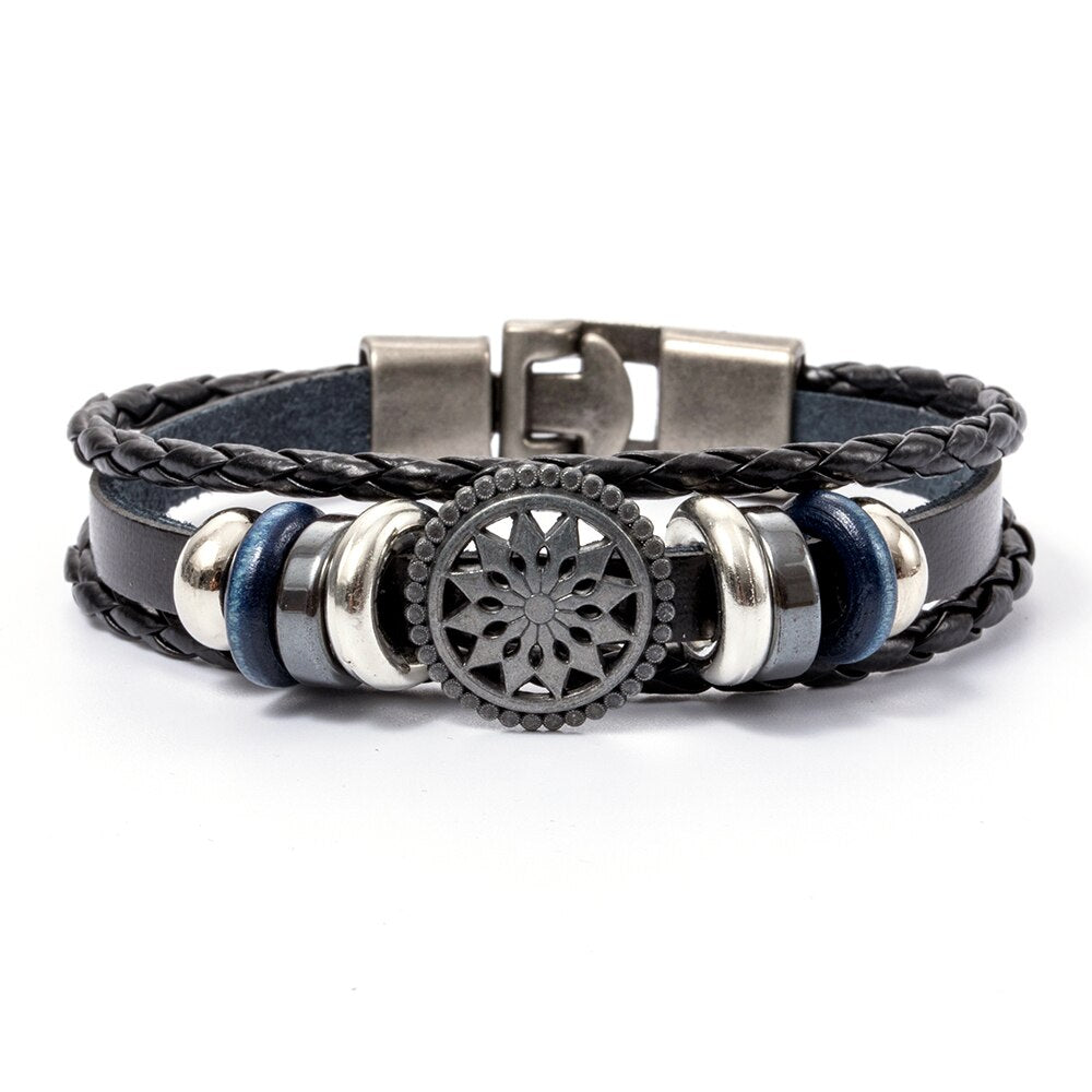 Eif Dock Men's Braided Leather Bracelets armband heren in Black and Brown Color with Love Nameplate Bracelet for Man