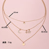 Eif Dock Moon Star Pendant Necklace Boho Geometric Crystal Layered Necklaces for Women Girl Love Heart Collar Choker Jewelry
