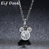 Eif Dock Stainless Steel Necklaces for Kids Jewelry Mickey Animal Cubic Zirconia Necklace Collier femme 2021