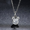 Eif Dock Stainless Steel Necklaces for Kids Jewelry Mickey Animal Cubic Zirconia Necklace Collier femme 2021