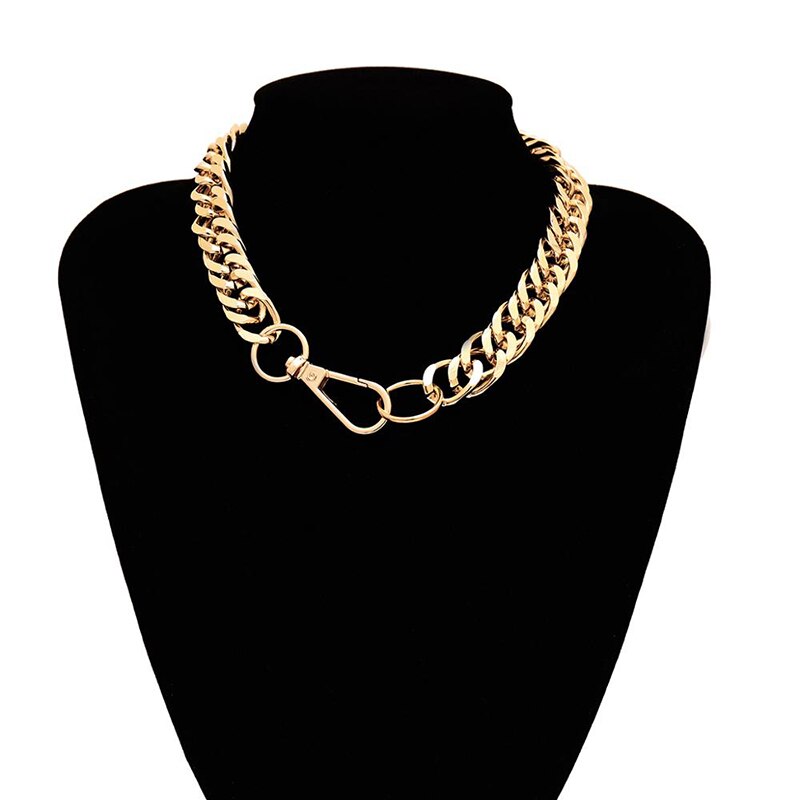 Electroplated gold color Chain Short Necklace Accessories Simple Classic Goth Punk Collares Moda Harajuku Daily Jewelry