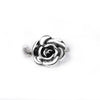 Electroplating Ancient Silver Small Flower Rings For Women Vintage Carved Rose Flower Branch Ring Female Jewelry Anneau