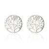 Elegance Gold Color Stainless Steel Stud Earrings Tree of Life Earring for Women Gift Jewelry Accessories  2022