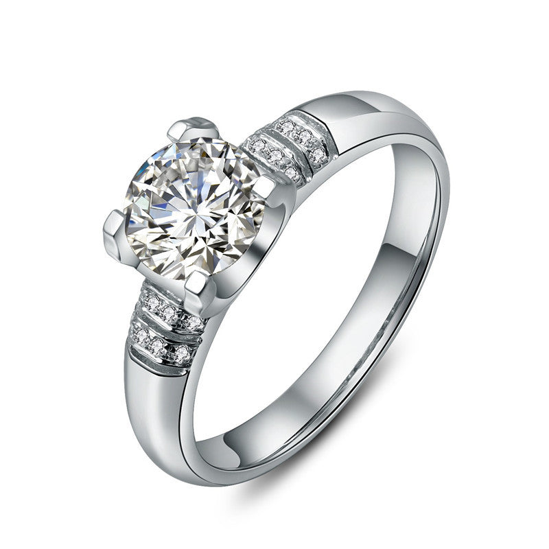 Elegant 1Ct Beauty Ring Her 925 Sterling Silver Propose Ring Colorful Synthetic Diamonds Wedding Ring White Gold Color