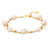 Elegant 5.5-6-7mm Pearl Chain Bracelet 18K Gold Jewelry For Women Party Gift Wholesale Bracelets & Bangles Lady