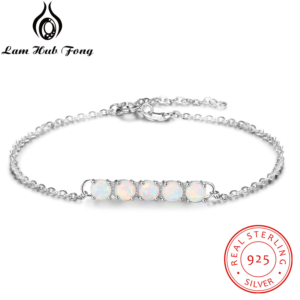Elegant 925 Sterling Silver Bracelets For Women Fine Jewelry Multiple White Opal Bracelet Wedding Jewelry Gift (Lam Hub Fong)