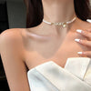 Elegant Big White Imitation Pearl Choker Necklace Clavicle Chain Necklace For Women Wedding Jewelry Collar