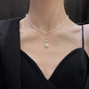 Elegant Big White Imitation Pearl Choker Necklace Clavicle Chain Necklace For Women Wedding Jewelry Collar