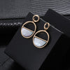 Elegant Colorful Shell Stud Earrings For Women Round Circle Gold Silvery Geometric Earring For Girl Wedding Party Gifts 2022 New