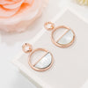 Elegant Colorful Shell Stud Earrings For Women Round Circle Gold Silvery Geometric Earring For Girl Wedding Party Gifts 2022 New
