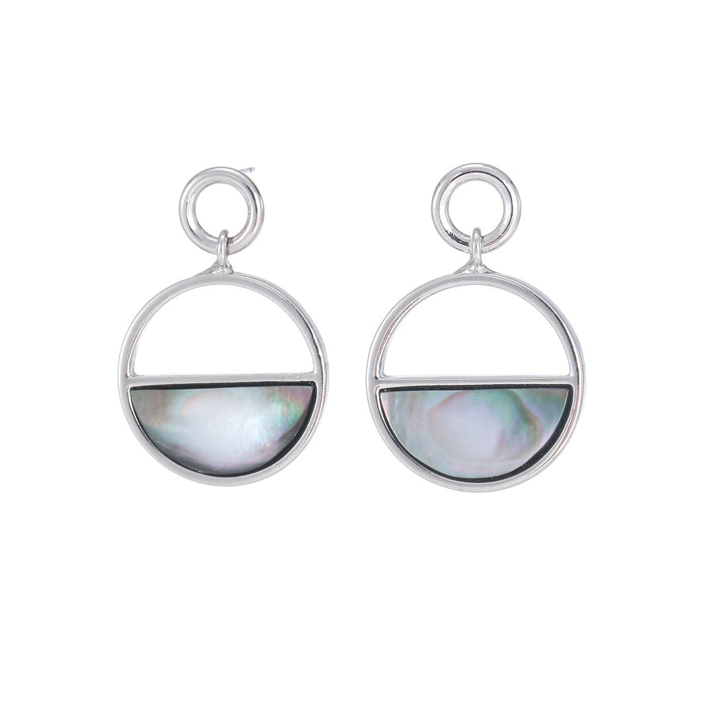 Elegant Colorful Shell Stud Earrings For Women Round Circle Gold Silvery Geometric Earring For Girl Wedding Party Gifts 2022 New