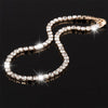 Elegant Cuban Chain Zircon Necklace Clavicle Chain CZ Diamonds Dazzling Shiny Bling Pendant Women  Wedding Jewelry