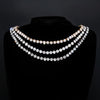 Elegant Cuban Chain Zircon Necklace Clavicle Chain CZ Diamonds Dazzling Shiny Bling Pendant Women  Wedding Jewelry