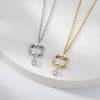 Elegant Double Heart Necklace For Women Crystal Gold  Color Cubic Zirconia Pendant Necklaces 2023 Trendy Couple Jewerly