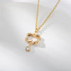 Elegant Double Heart Necklace For Women Crystal Gold  Color Cubic Zirconia Pendant Necklaces 2023 Trendy Couple Jewerly