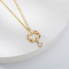 Elegant Double Heart Necklace For Women Crystal Gold  Color Cubic Zirconia Pendant Necklaces 2023 Trendy Couple Jewerly