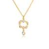 Elegant Double Heart Necklace For Women Crystal Gold  Color Cubic Zirconia Pendant Necklaces 2023 Trendy Couple Jewerly