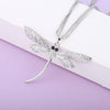 Elegant Crystal Dragonfly Pendant Necklace Rose Gold/Silvery Long Sweater Collier pendentif For Women Jewelry Gift 2022