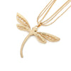 Elegant Crystal Dragonfly Pendant Necklace Rose Gold/Silvery Long Sweater Collier pendentif For Women Jewelry Gift 2022