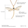 Elegant Crystal Dragonfly Pendant Necklace Rose Gold/Silvery Long Sweater Collier pendentif For Women Jewelry Gift 2022