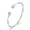 Elegant Fashion Women Ladies Girls 925 Round Siler Plated Cuff Bracelet Best Gift Trendy Jewelry