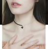 Elegant Heart Pendant Chocker Necklaces For Women Girls Pearls Adjustable Rope Chain Aesthetic Necklaces Wedding Jewelry