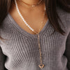 Elegant Imitation Pearl Heart Planet Choker Necklace Women Handmade Crystal Chain Necklace Femme Jewelry