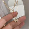 Elegant Multi-layer Gold Butterfly Necklaces For Women Water Wave Chains Layered Choker Necklaces Jewelry