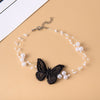 Elegant Multilayer Pearl Choker Necklace Vintage Flower Butterfly Acrylic Chain Necklace For Women Wedding Jewelry Gift
