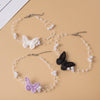 Elegant Multilayer Pearl Choker Necklace Vintage Flower Butterfly Acrylic Chain Necklace For Women Wedding Jewelry Gift