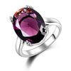 Elegant Natural Amethyst Silver Ring Oval 13MMX18MM Dark Purple Multicolor 925 Jewelry Rings For Women Fashion Anniversary Gift