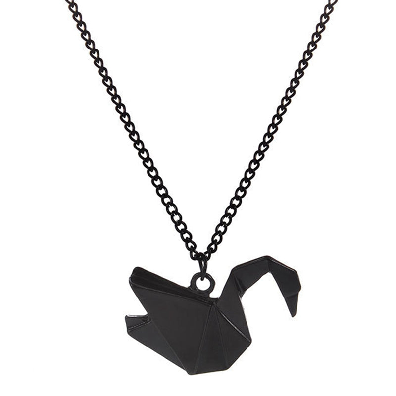 Elegant Origami Swan Necklace Charm Women Maxi Jewelry 2020 Pretty Chain Pendant Necklace Collares Couples Bridesmaid Gift
