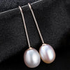 Elegant Rice Pearl White Purple And Pink Love Pearl Drop Earrings For Women Fine Jewelry Brincos